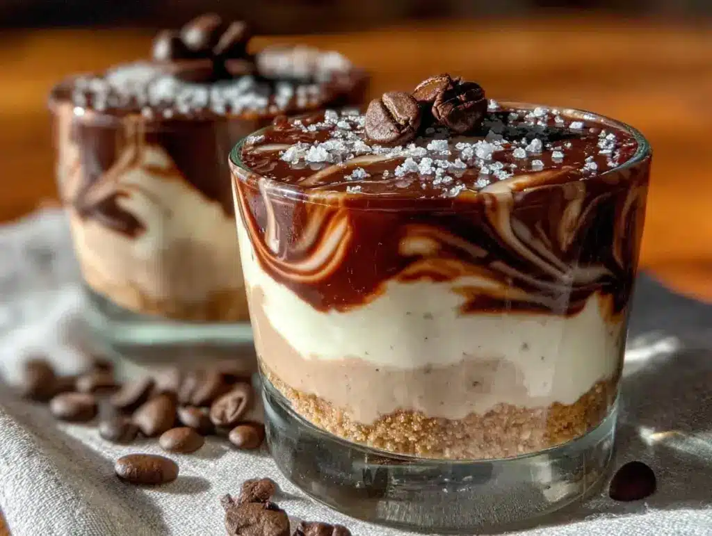 creamy iced latte cheesecake - featured image