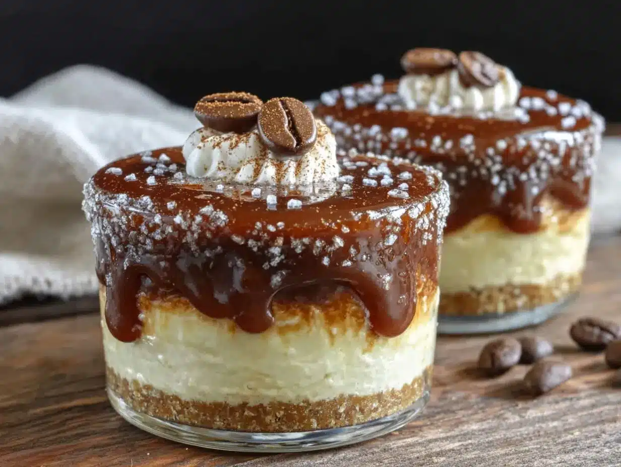 creamy iced latte cheesecake preparation steps