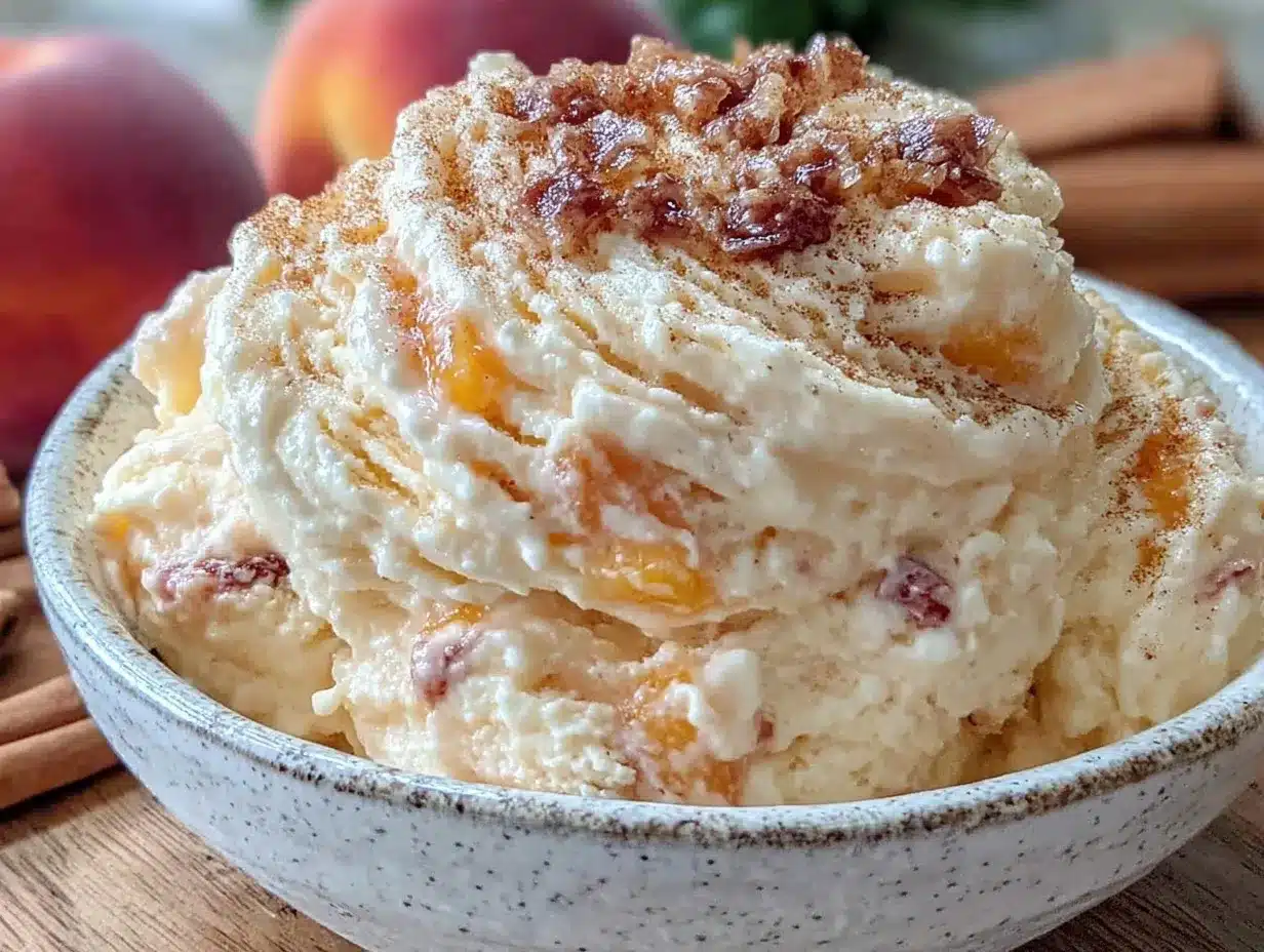 creamy no-churn fresh peach ice cream preparation steps
