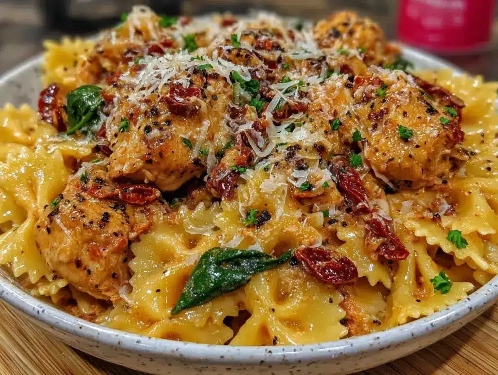 creamy one-pot tuscan chicken pasta - featured image