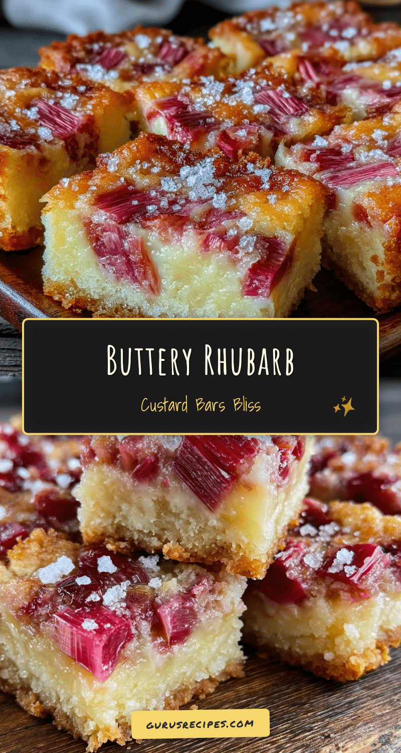 creamy rhubarb custard bars recipe