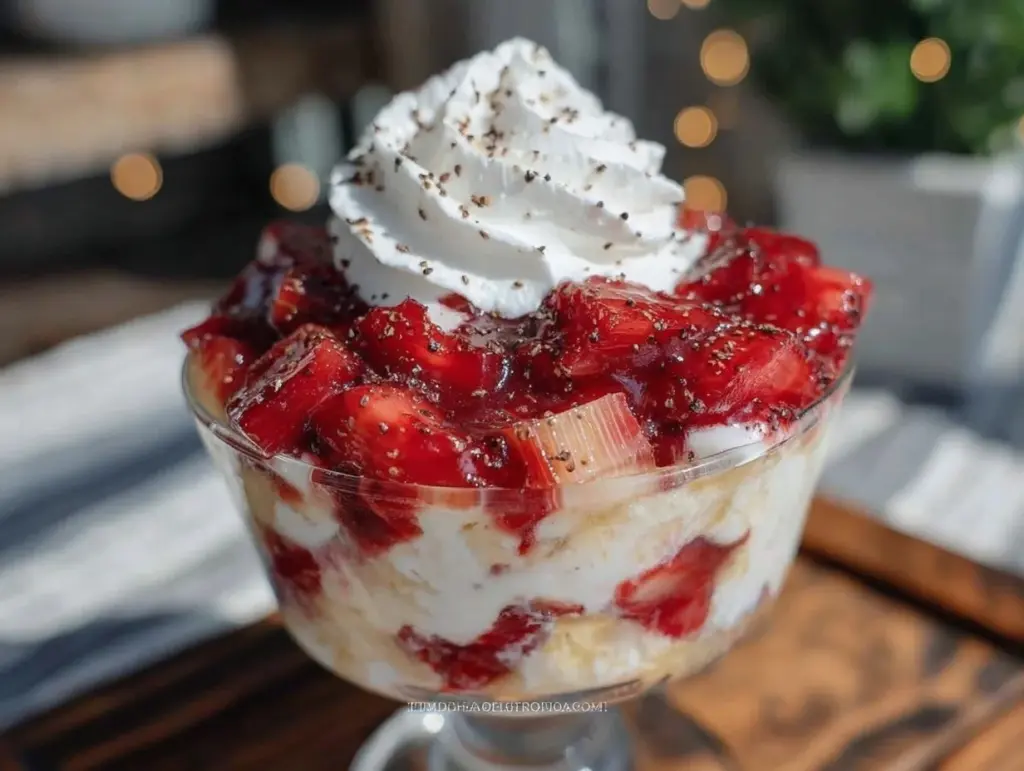 creamy roasted rhubarb fool - featured image