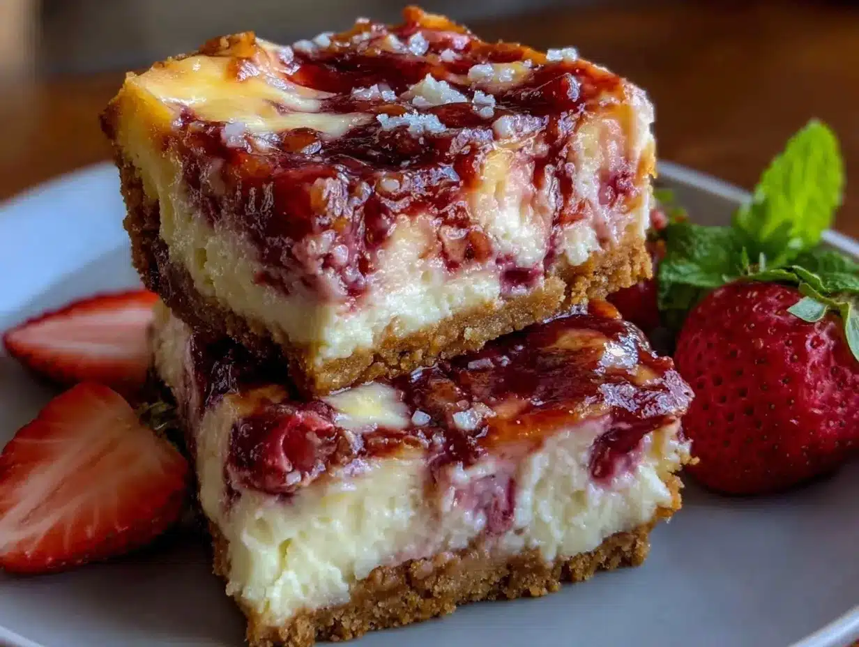 creamy roasted strawberry compote swirl cheesecake preparation steps