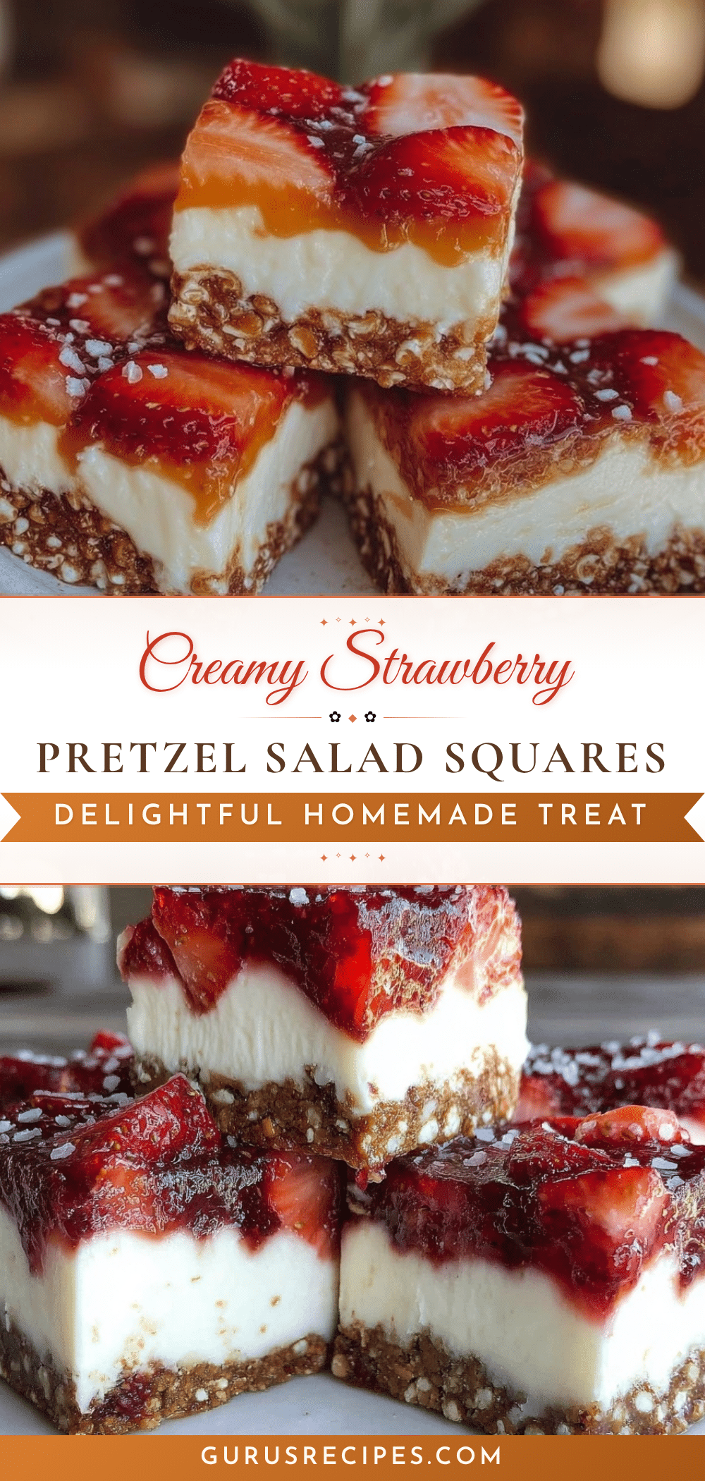 creamy strawberry pretzel salad squares recipe