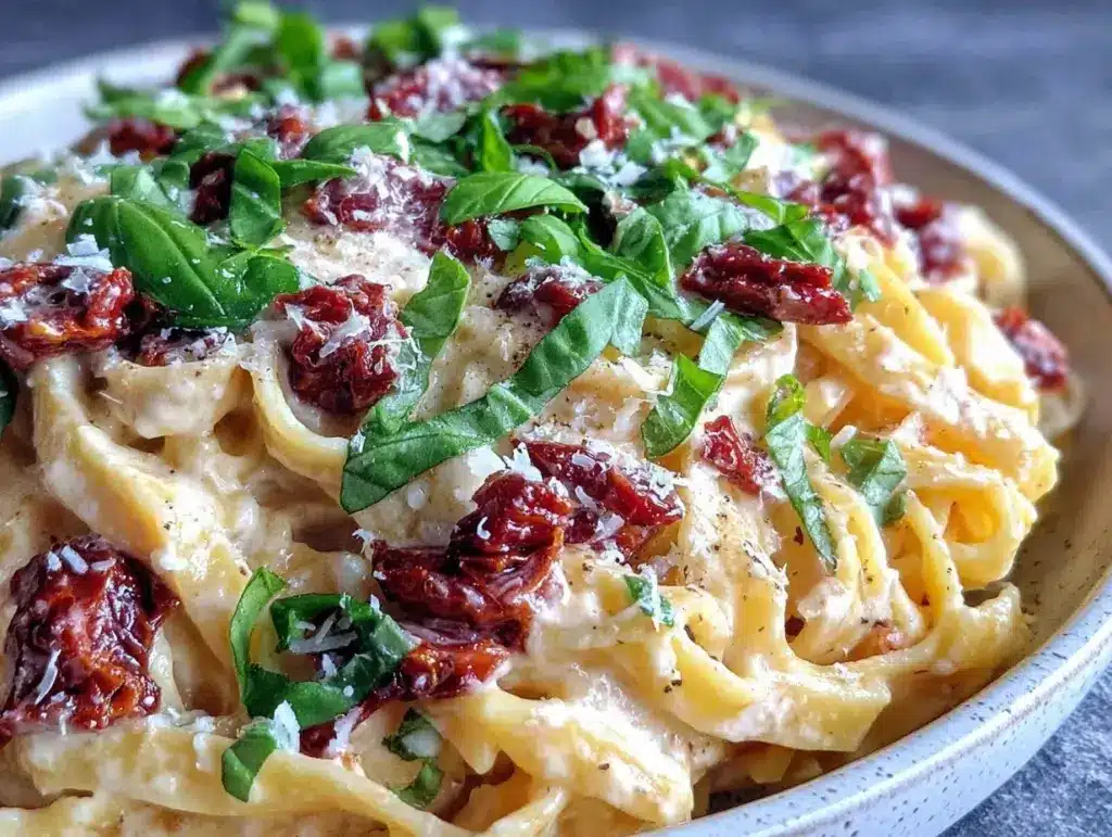 creamy tuscan sun-dried tomato pasta - featured image