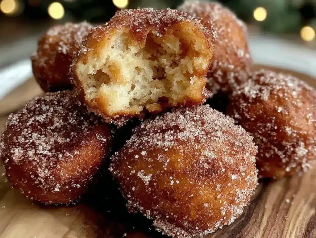 crispy air fryer cinnamon sugar donut holes - featured image