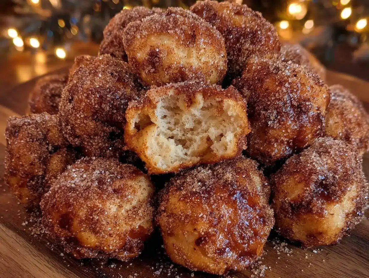 crispy air fryer cinnamon sugar donut holes preparation steps