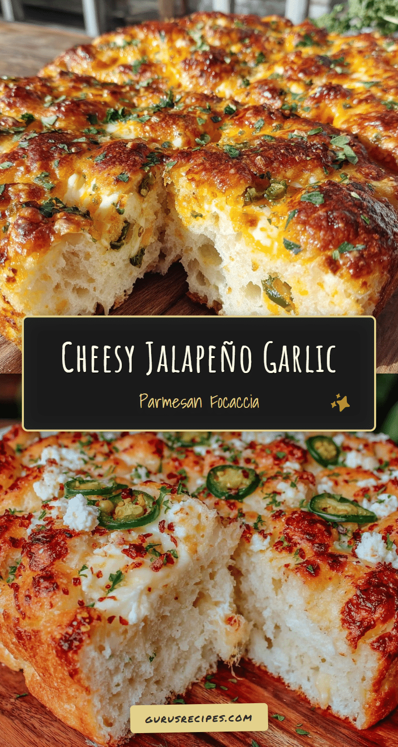 crispy cheesy jalapeño garlic parmesan focaccia bread recipe