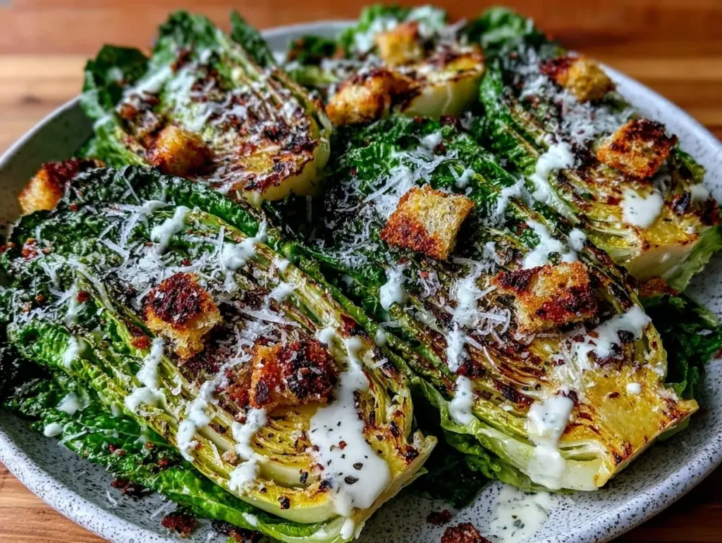 crispy grilled romaine caesar salad - featured image