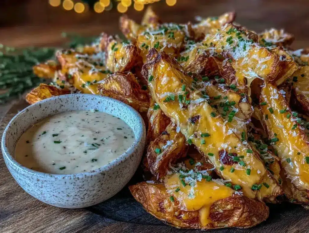 crispy loaded potato cheese fries - featured image
