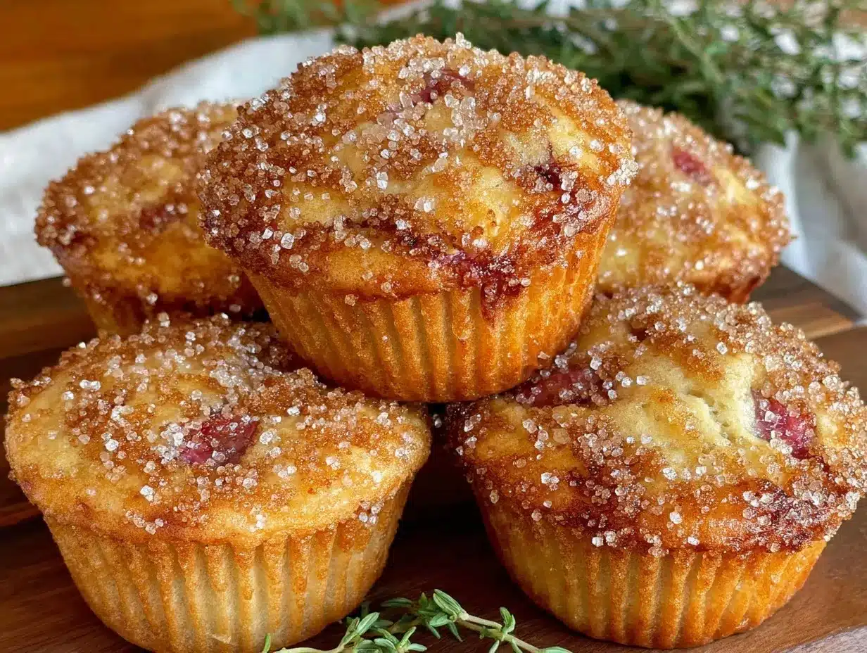 crispy one-bowl rhubarb muffins preparation steps