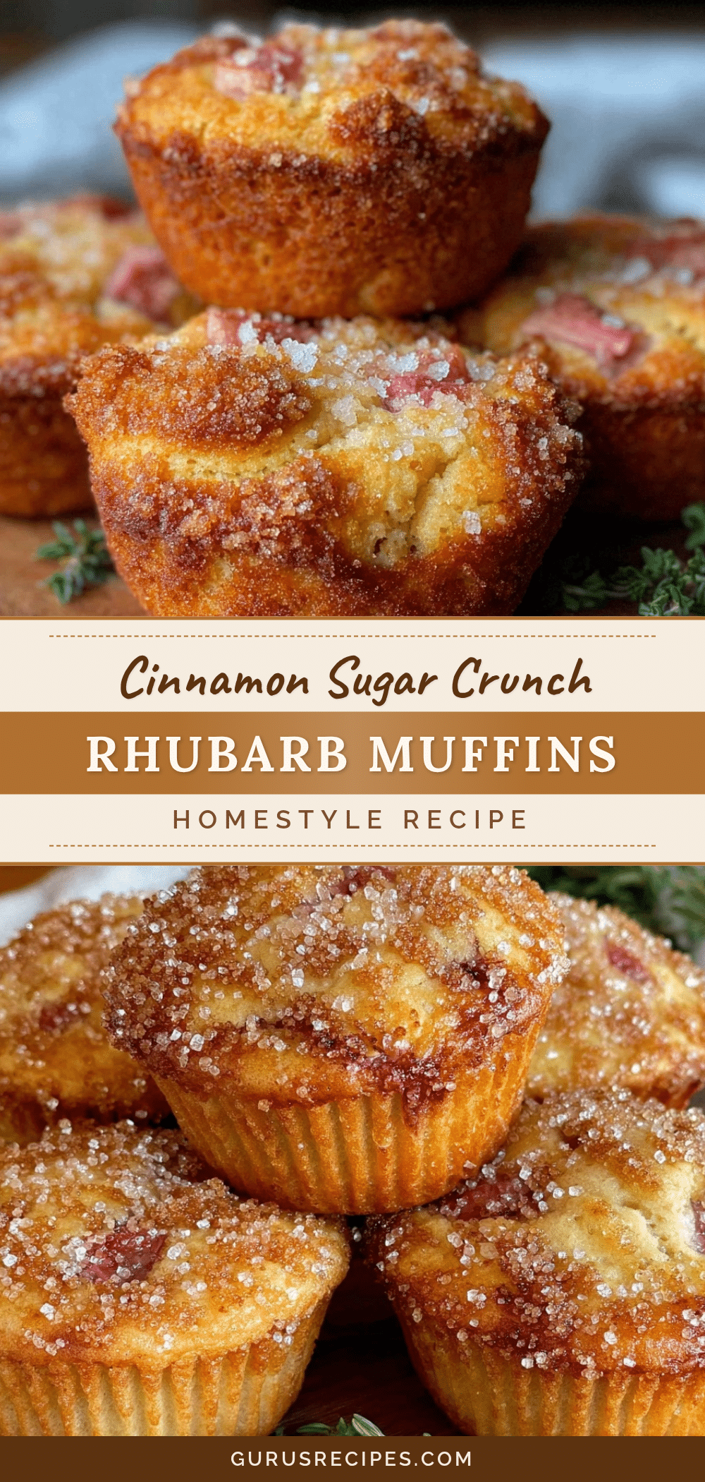 crispy one-bowl rhubarb muffins recipe