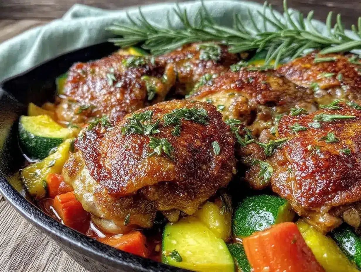 crispy one-pan lemon herb chicken thighs preparation steps