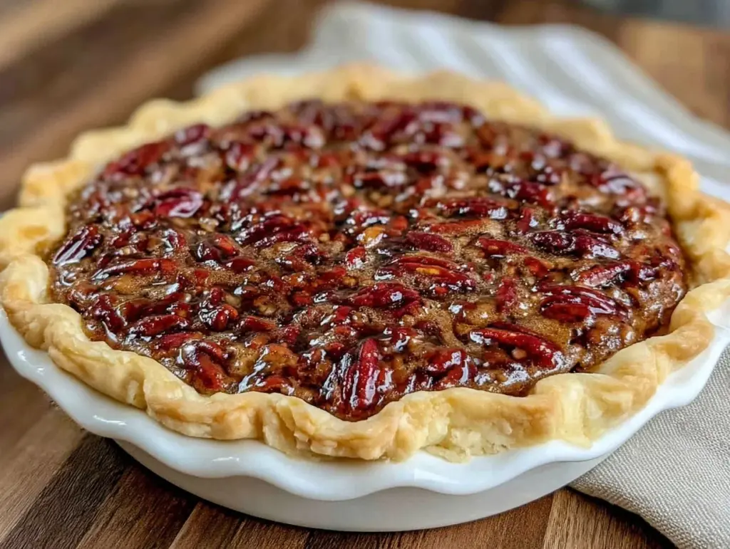 dark chocolate bourbon pecan pie - featured image