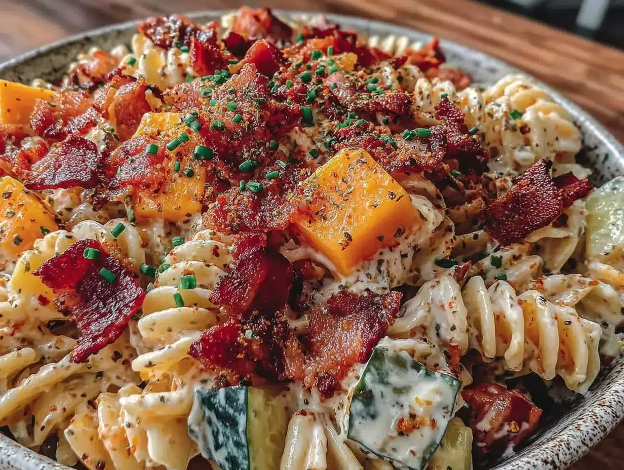 dill pickle pasta salad preparation steps