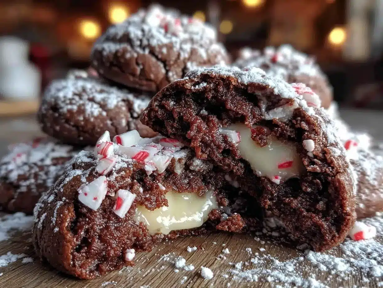 double chocolate peppermint snowball cookies preparation steps