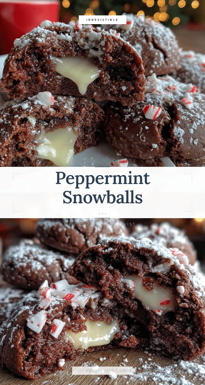 double chocolate peppermint snowball cookies recipe