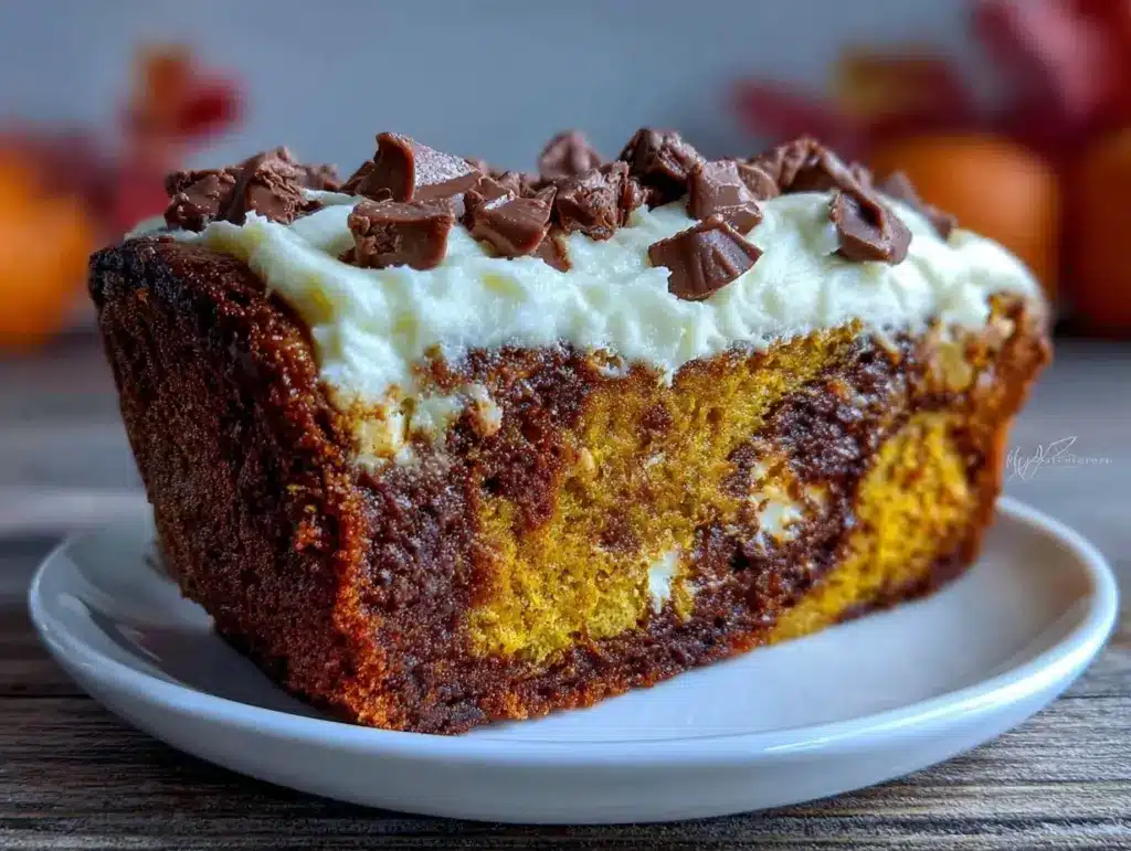double chocolate pumpkin swirl bread - featured image