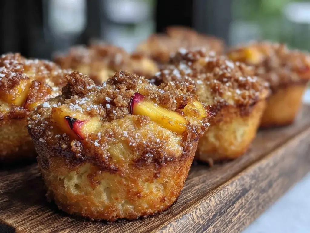 easy peach cobbler muffins - featured image