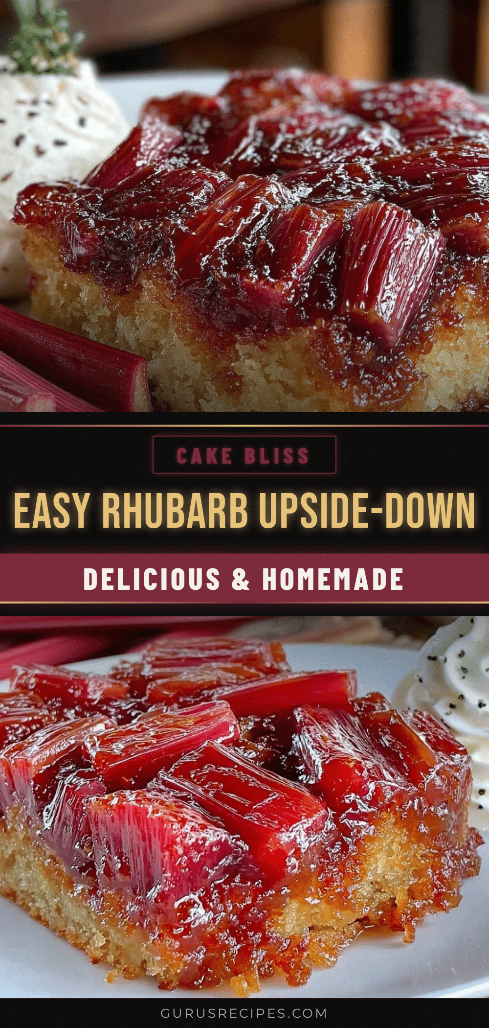 Easy Rhubarb Upside-Down Cake recipe