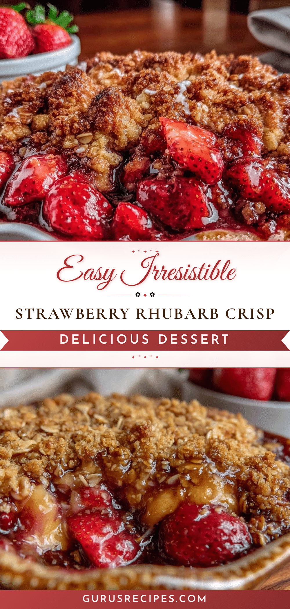 easy strawberry rhubarb crisp recipe