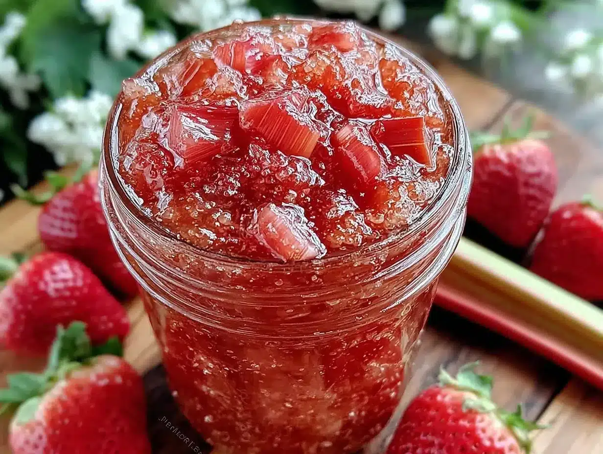 easy strawberry rhubarb jam preparation steps