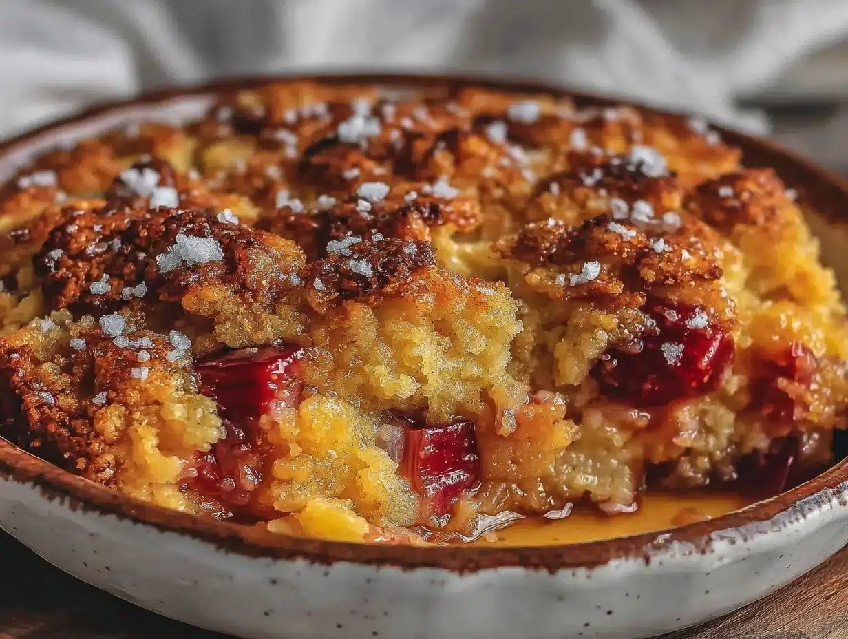 easy tangy rhubarb dump cake preparation steps