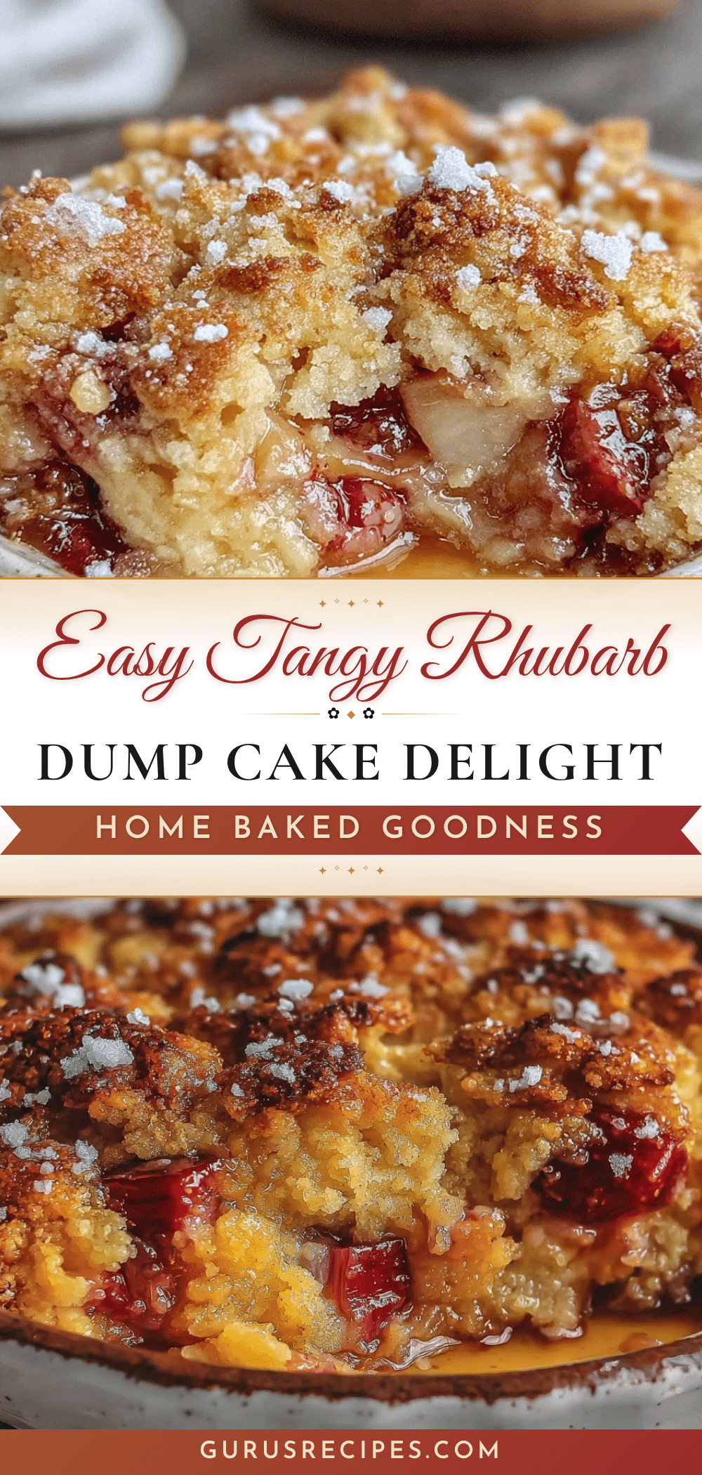 easy tangy rhubarb dump cake recipe