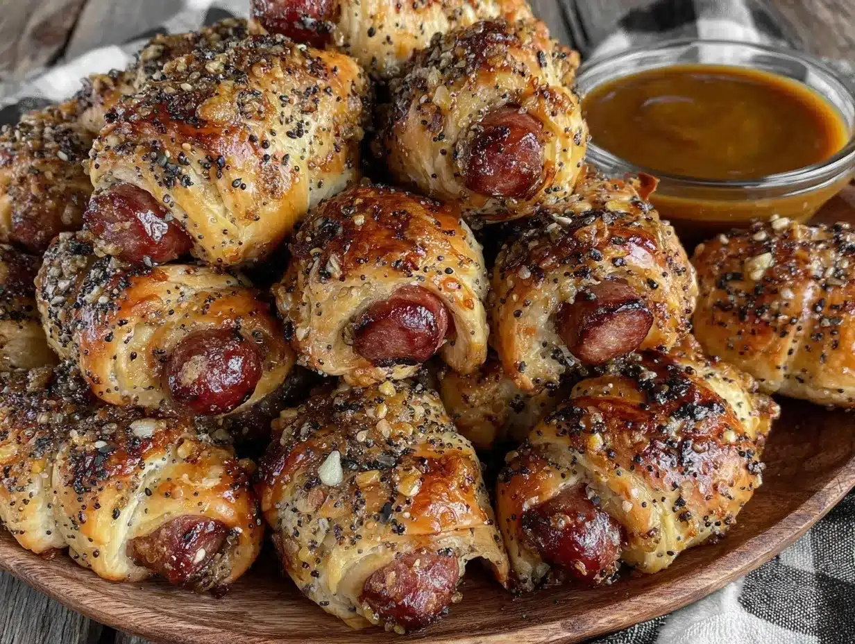 everything bagel pigs in a blanket preparation steps
