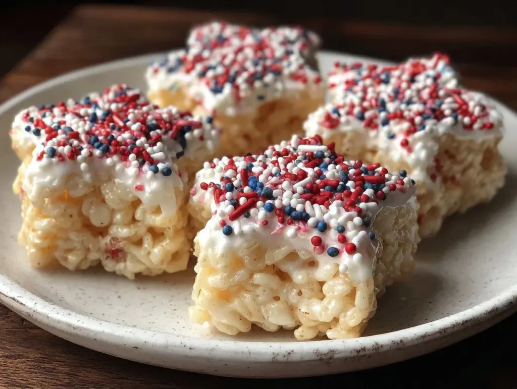 Festive Patriotic Rice Krispie Treat Stars - featured image