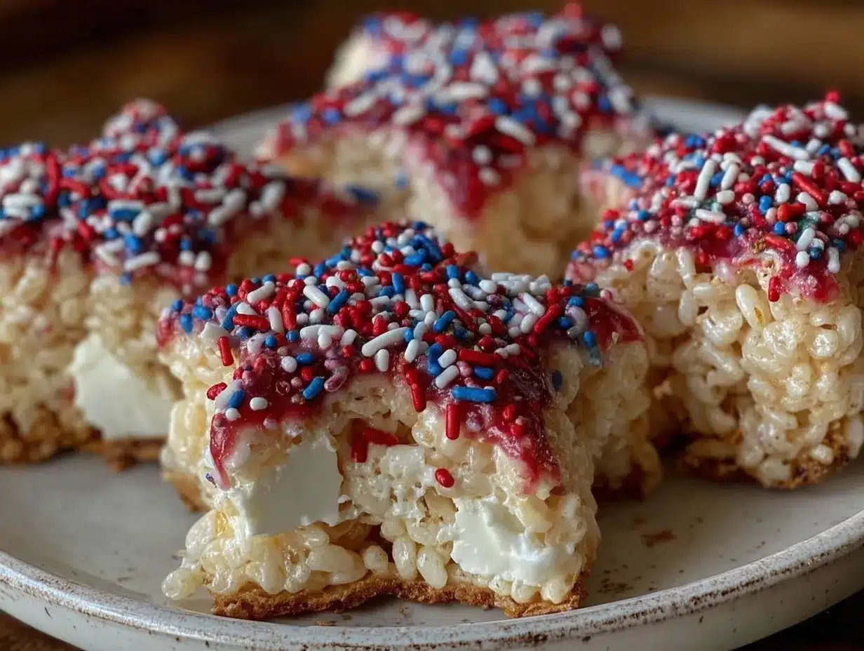 Festive Patriotic Rice Krispie Treat Stars preparation steps