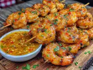 firecracker shrimp skewers - featured image
