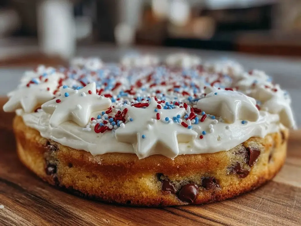 fourth of july cookie cake - featured image