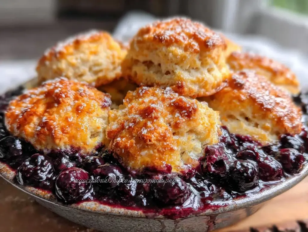 fresh blueberry cobbler - featured image
