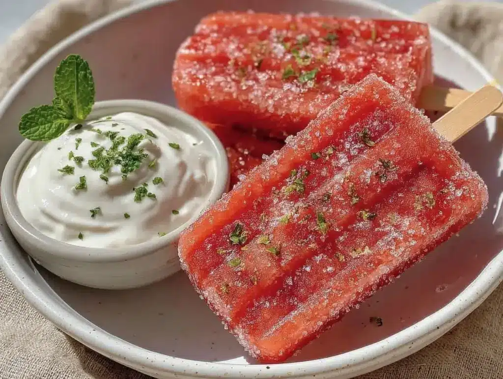 fresh frozen watermelon popsicles - featured image