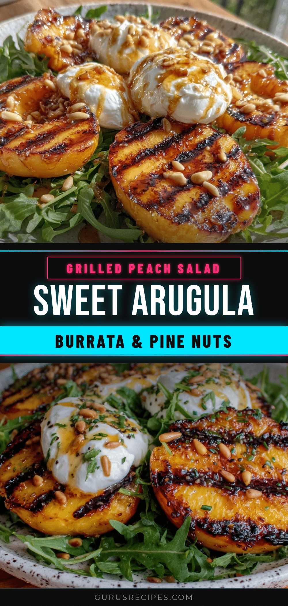 fresh grilled peach and arugula salad recipe