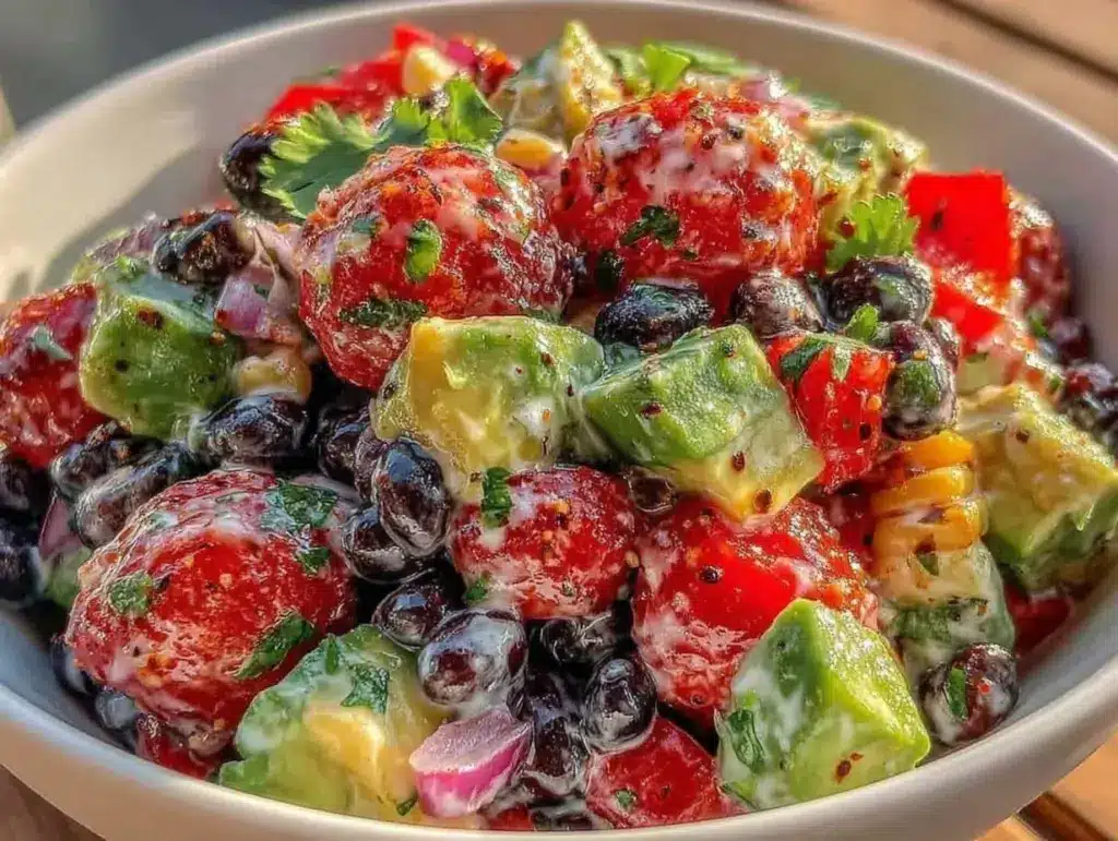 fresh summer corn and avocado black bean salad - featured image