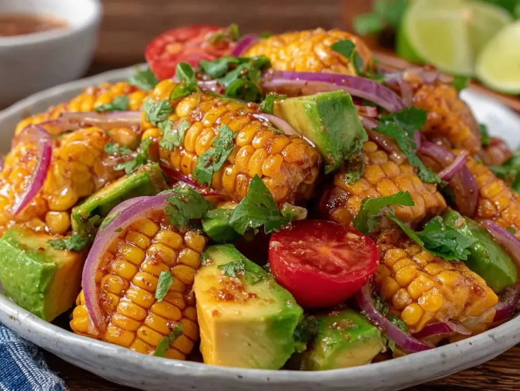 fresh sweet corn avocado salad - featured image
