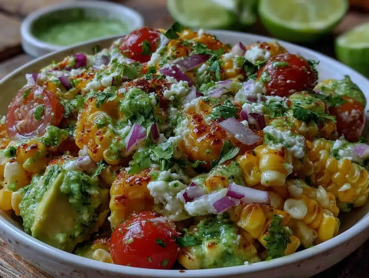 fresh sweet corn avocado salad preparation steps