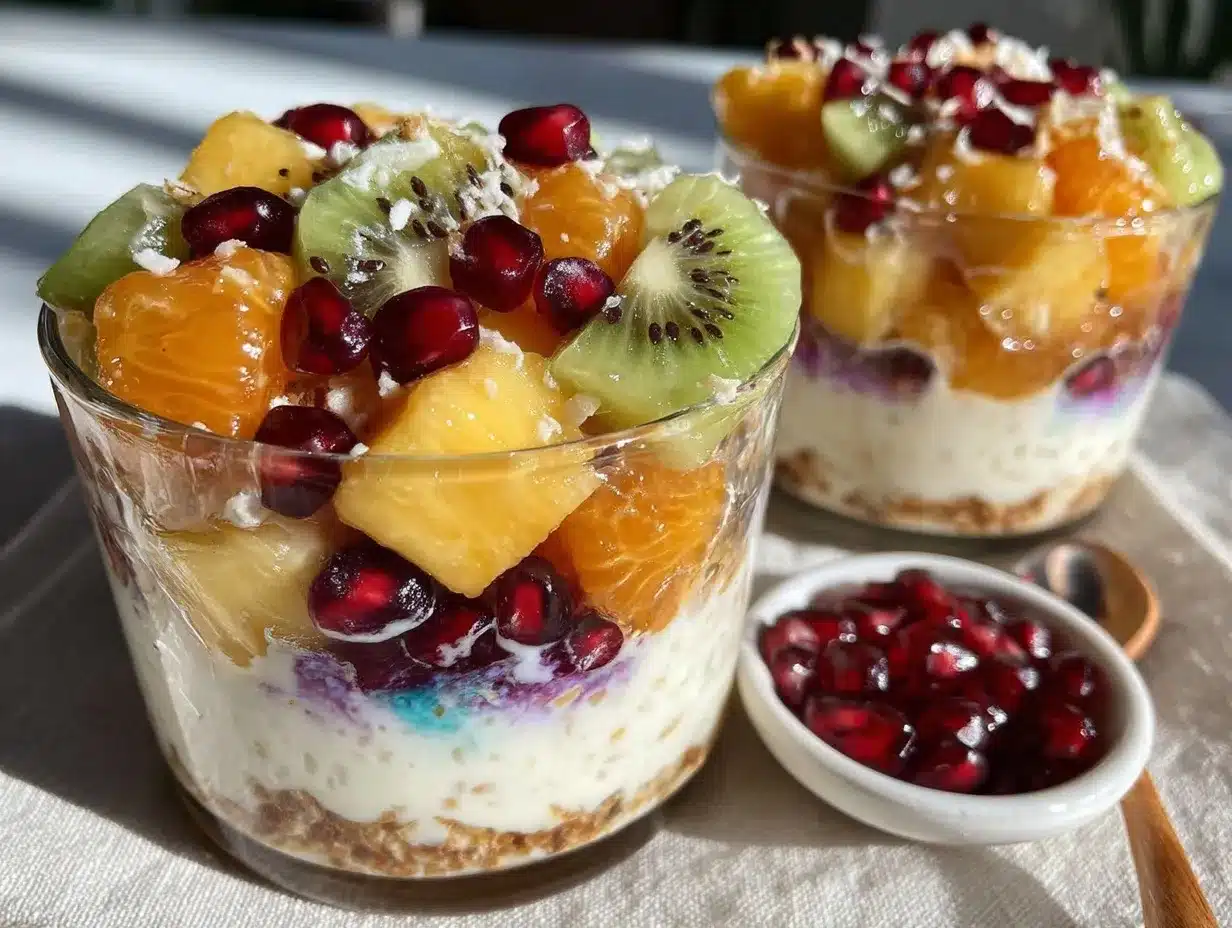 fresh tropical fruit salad cups preparation steps