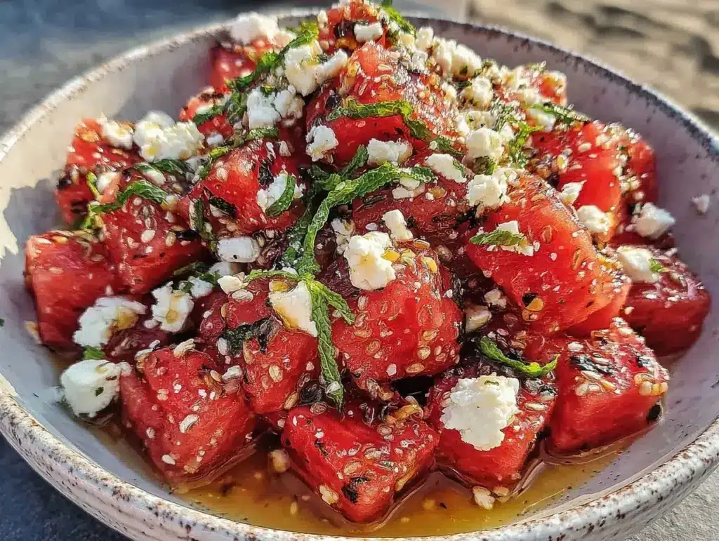 Fresh Watermelon Feta Mint Salad - featured image