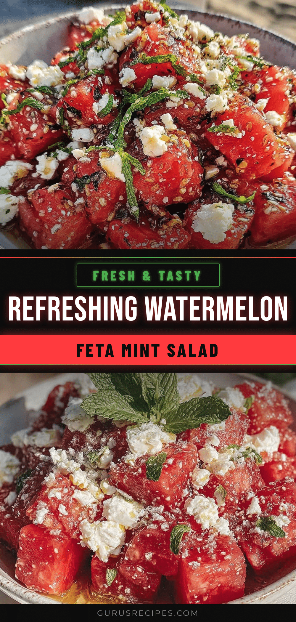 Fresh Watermelon Feta Mint Salad recipe