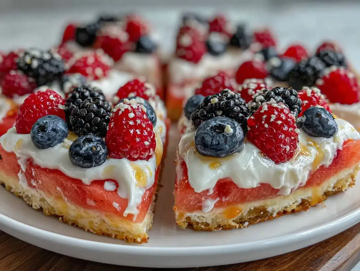 fresh watermelon pizza preparation steps