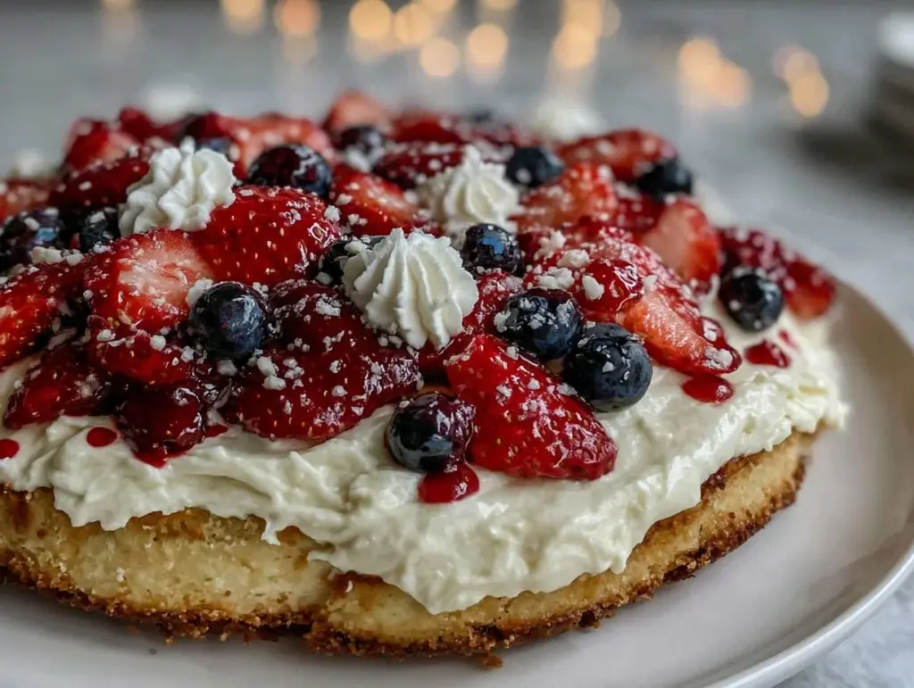 frozen patriotic fruit pizza - featured image