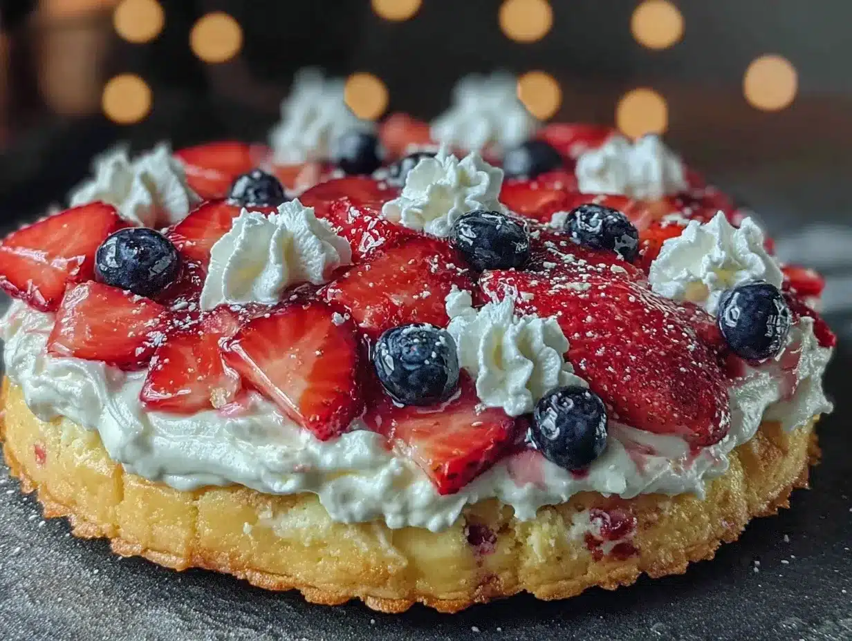 frozen patriotic fruit pizza preparation steps