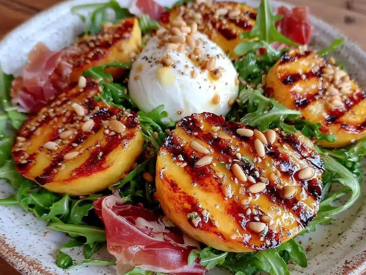 grilled peach burrata salad preparation steps
