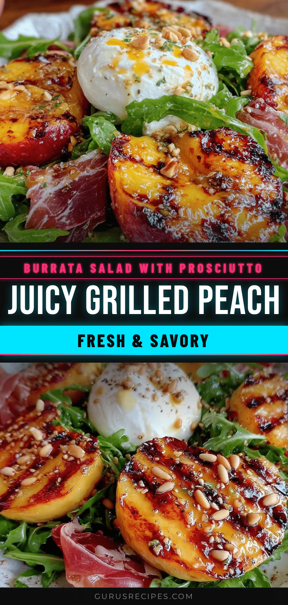 grilled peach burrata salad recipe