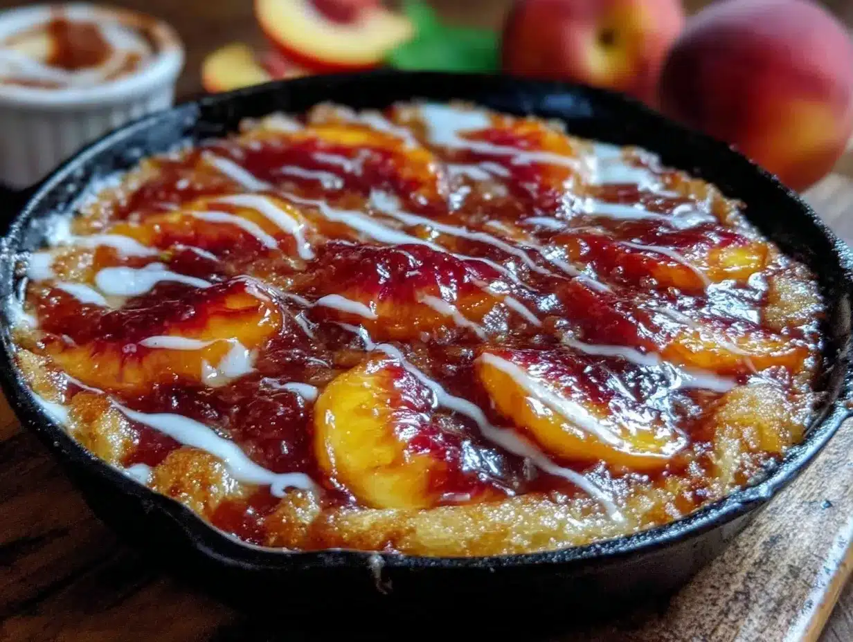 grilled peach cobbler skillet preparation steps