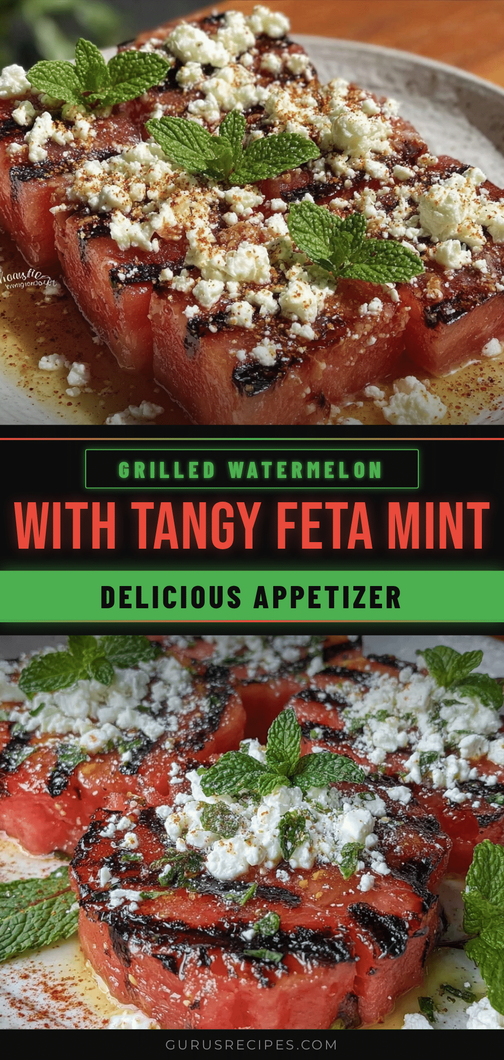 grilled watermelon with feta and mint recipe