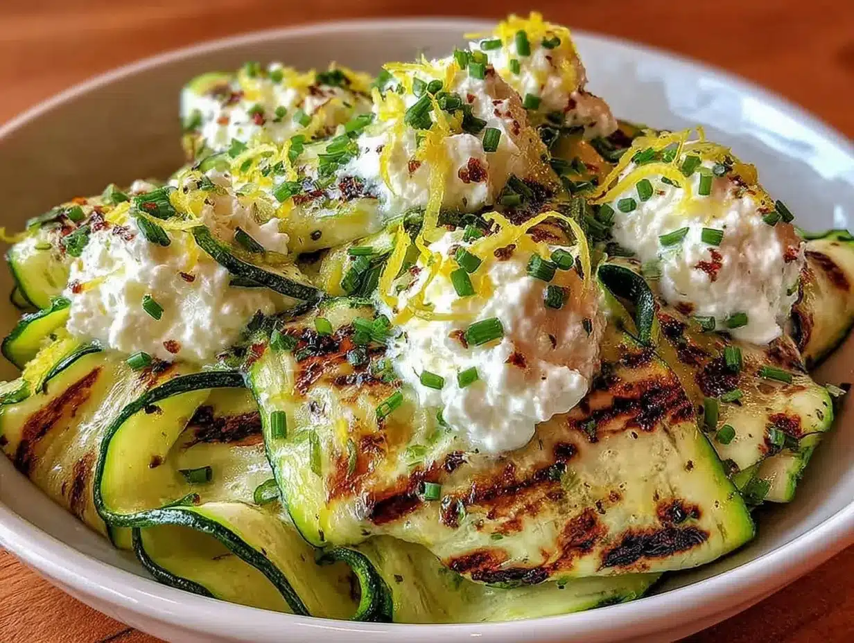 grilled zucchini ribbon salad preparation steps
